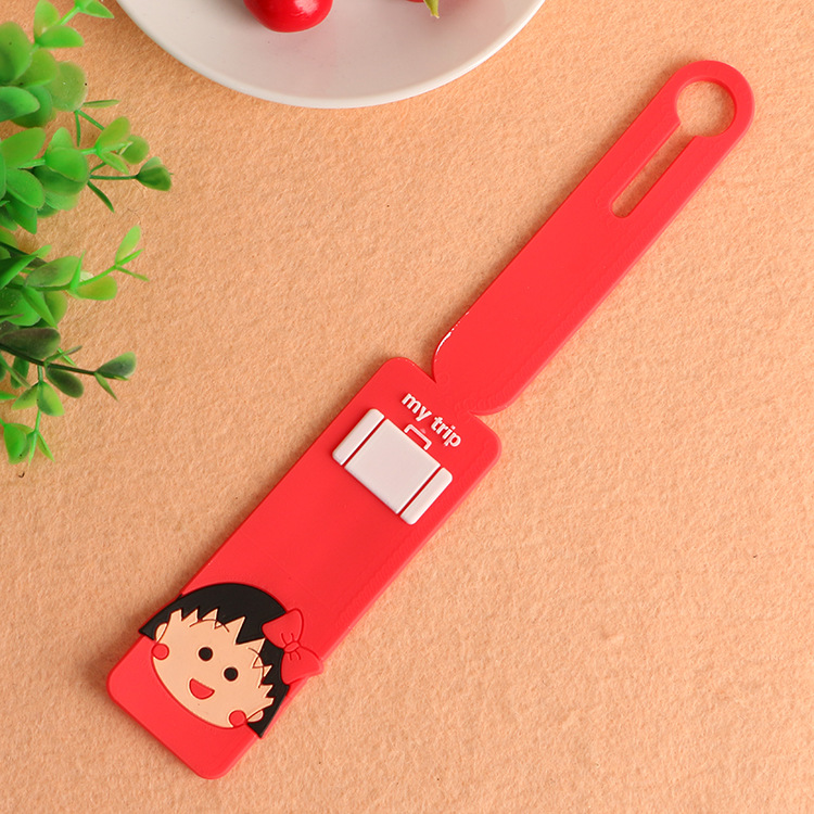 Factory wholesale cartoon PVC long luggage tag silicone boarding consignment travel listing soft rubber boarding pass