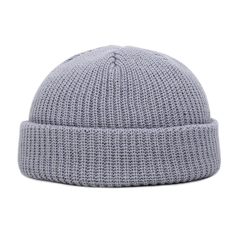 2020 Cold Hat Men's Melon Hat Winter Women's Autumn and Winter Solid Color Watermelon Knitted Wool Hat Pullover Ski Hat