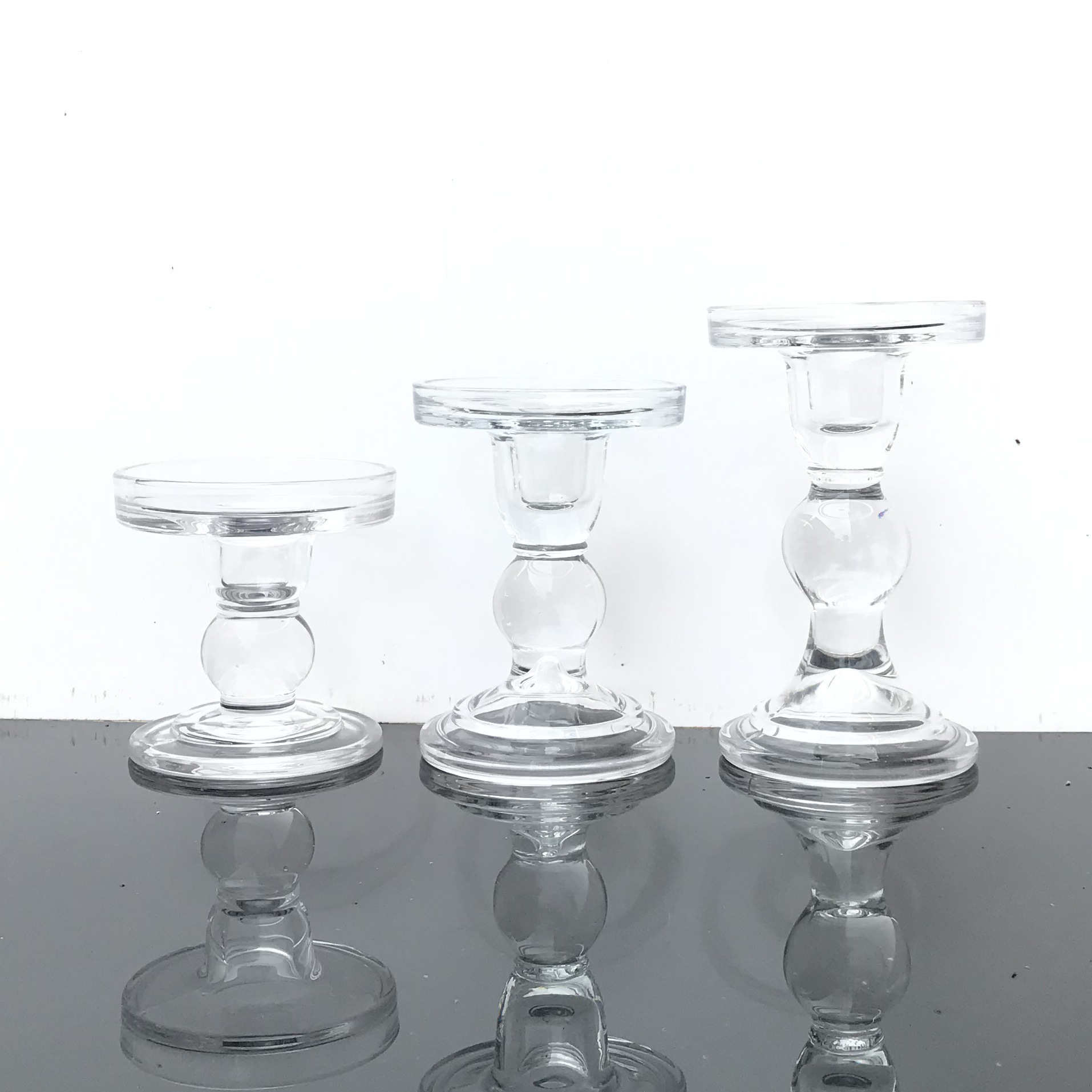 Transparent crystal glass Roman column glass wax table gourd glass candle holder home decoration ornaments wholesale
