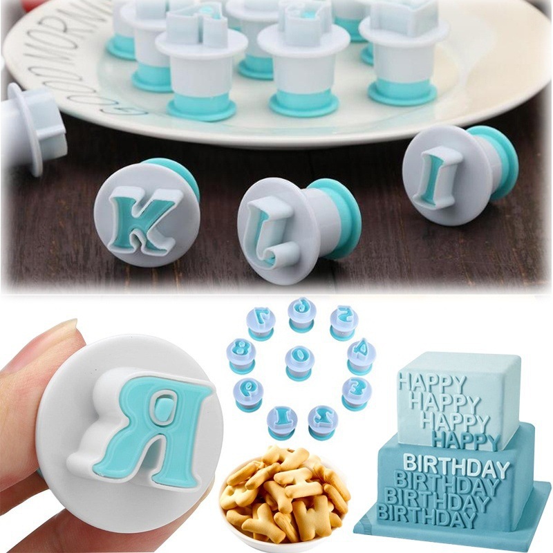 26 upper and lower case alphanumeric biscuit spring press mold flip sugar cake printing press mold cutting mold baking tool
