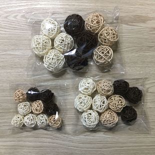 3-color mixed rattan ball log color brown White 10 1 pack hand-woven rattan ball