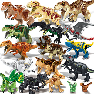 Jurassic Tyrannosaurus Rex Pterosaur Tyrannosaurus Heavy Claw Dragon World Dinosaur Model Assembled Children's Building Blocks Toy Bag