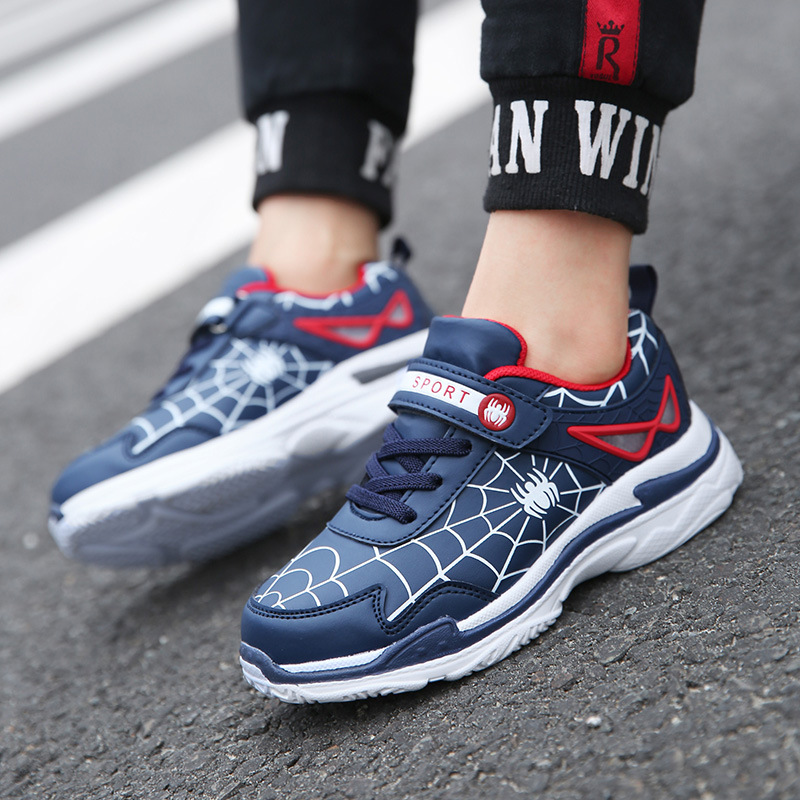 Spider-man boys shoes cross-border foreign trade leather students waterproof shoes big boys sneakers a generation of hair