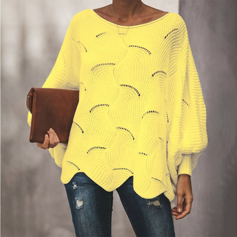 Fall/winter 2024 Europe and the United States plus size foreign trade Amazon explosions sweater women hollow hook flower loose sweater women