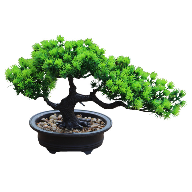 Simulation pine home indoor green plant decoration fake flower potted plant ornaments fake tree Big welcome pine plastic bonsai
