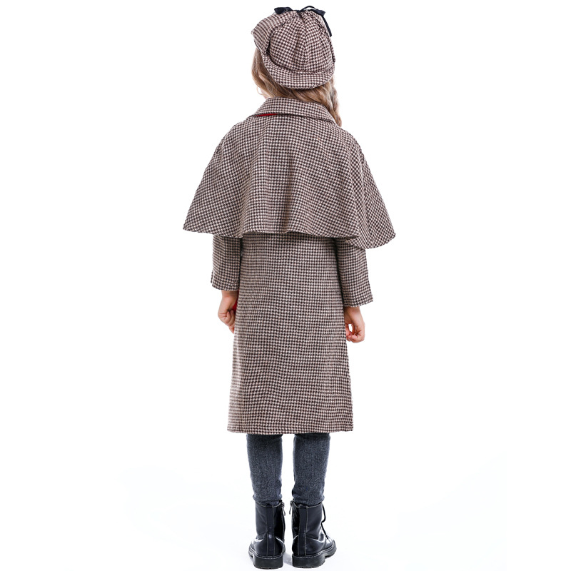 Halloween Parent-child Movie Figure Detective Sherlock Holmes Cosplay Unisex Children's Performance Clothes
