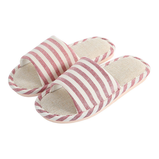 Home Lovers Linen Slippers Women's Indoor Non-Slip Wear-Resistant Cotton Linen Slippers Men's Wooden Floor Household Soft Bottom Linen Slippers
