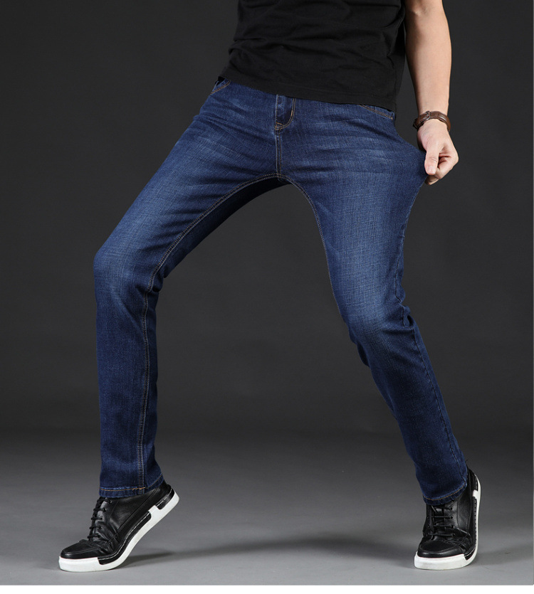 A generation of hair stretch jeans men's straight loose large size business casual pants young men's pants wholesale