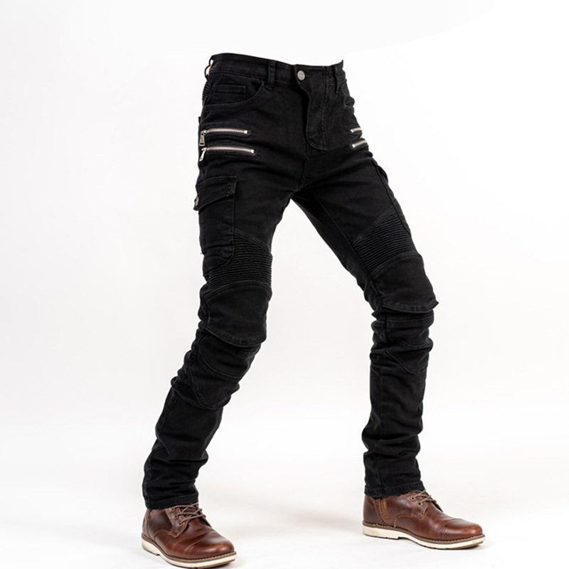 MOTO-PANTS Casual Men's Bike All-Black All-Season Ball Sports Cotton Casual Fashion Pants