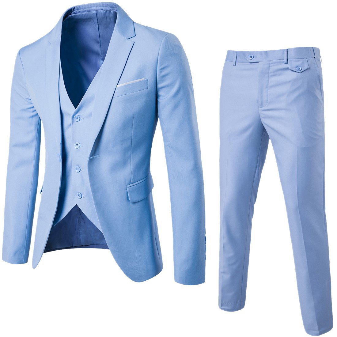 Suit suit men's three-piece business casual suit professional formal dress bridesmaid suit bridegroom wedding dress summer