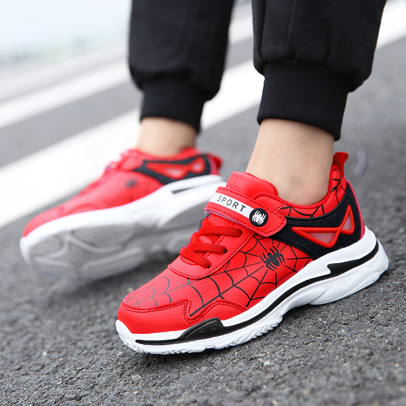 Spider-man boys shoes cross-border foreign trade leather students waterproof shoes big boys sneakers a generation of hair