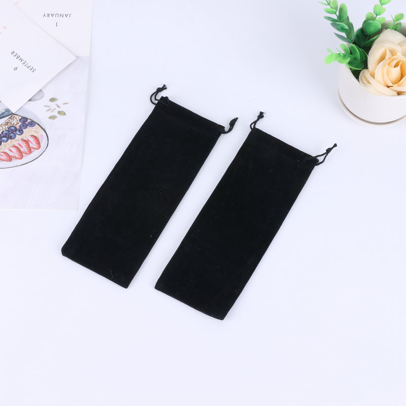 10x 30cm black flannel bag flannel beveled straw storage gift packaging bag small jewelry cloth bag can be printed