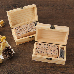 Basic Hand Account Set Typewriter Font Seal Ming Dynasty Orthodox Alphanumeric Wooden Seal 36 Pieces