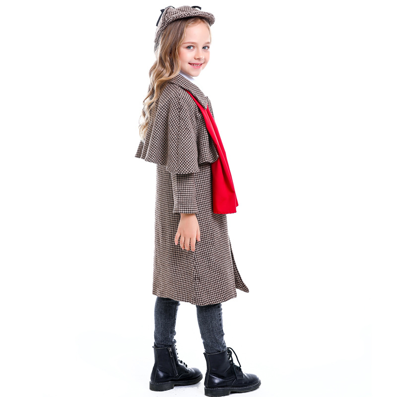 Halloween Parent-child Movie Figure Detective Sherlock Holmes Cosplay Unisex Children's Performance Clothes