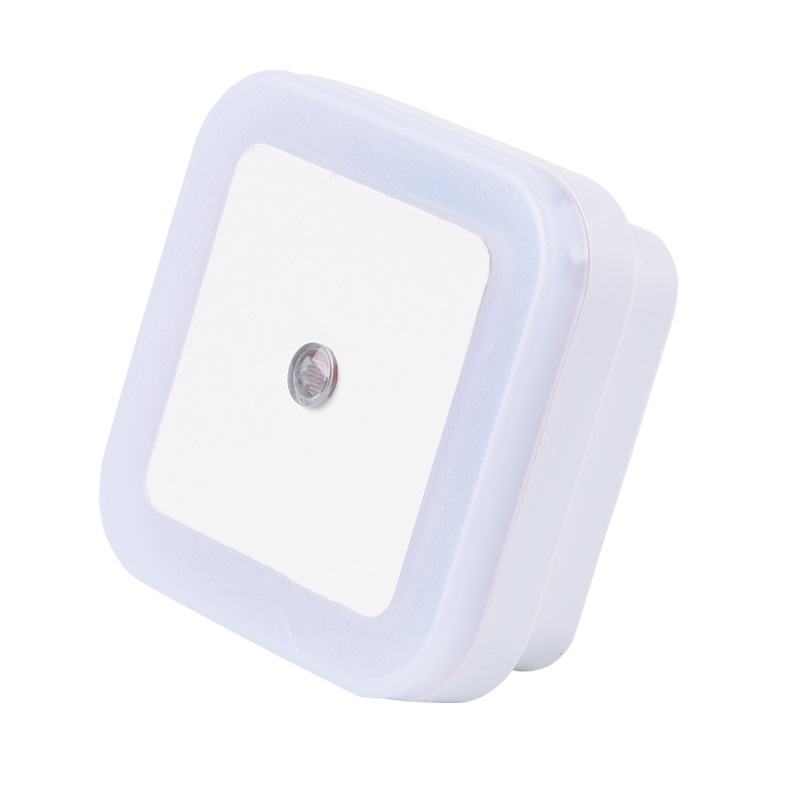 Cross-border square night light intelligent light control induction night light American regulations European regulations bedroom bedside plug-in energy-saving led light
