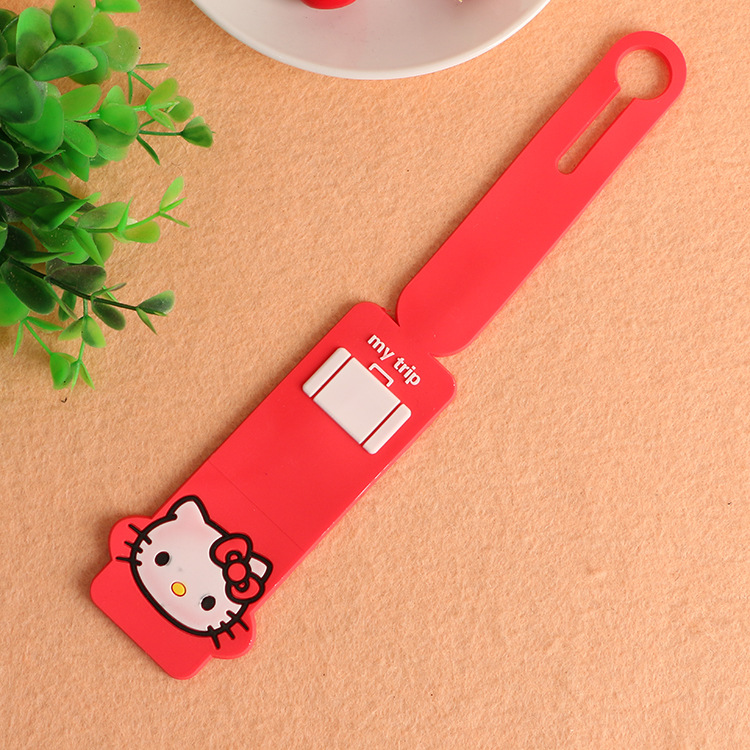 Factory wholesale cartoon PVC long luggage tag silicone boarding consignment travel listing soft rubber boarding pass