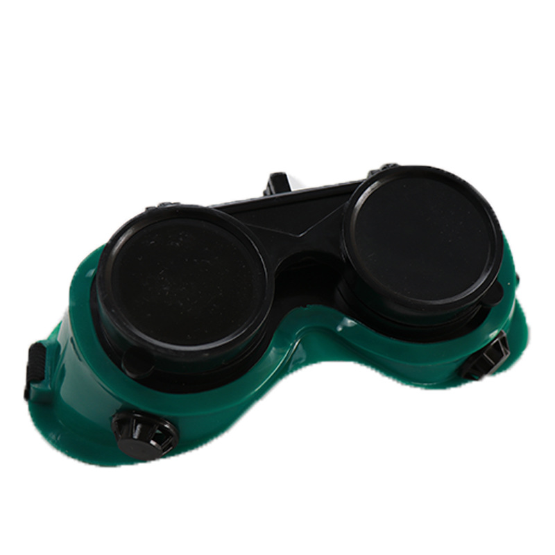 Wholesale soft border splash goggles welder anti-welding slag UV protection sunglasses labor protection double-flip welding glasses