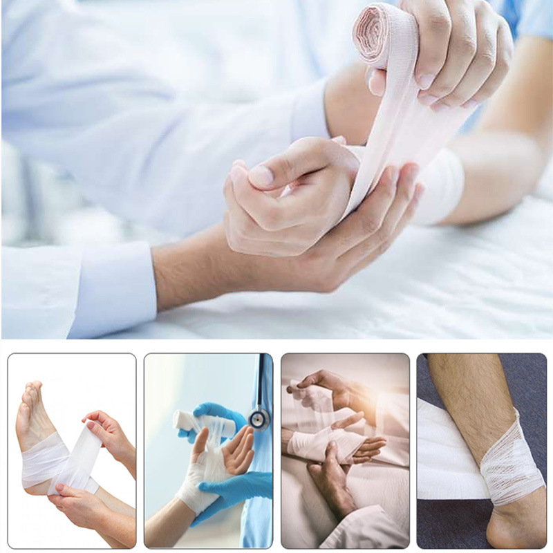 Medical pbt elastic bandage wound first aid dressing non-woven hemostatic bandage disposable trauma elastic bandage