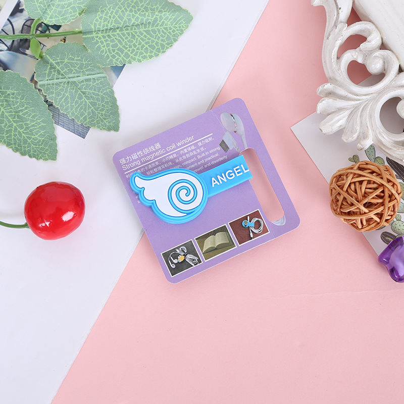 Cartoon magnet earphone winder magnetic suction wire organizer storage data line bundler finisher creative winding device