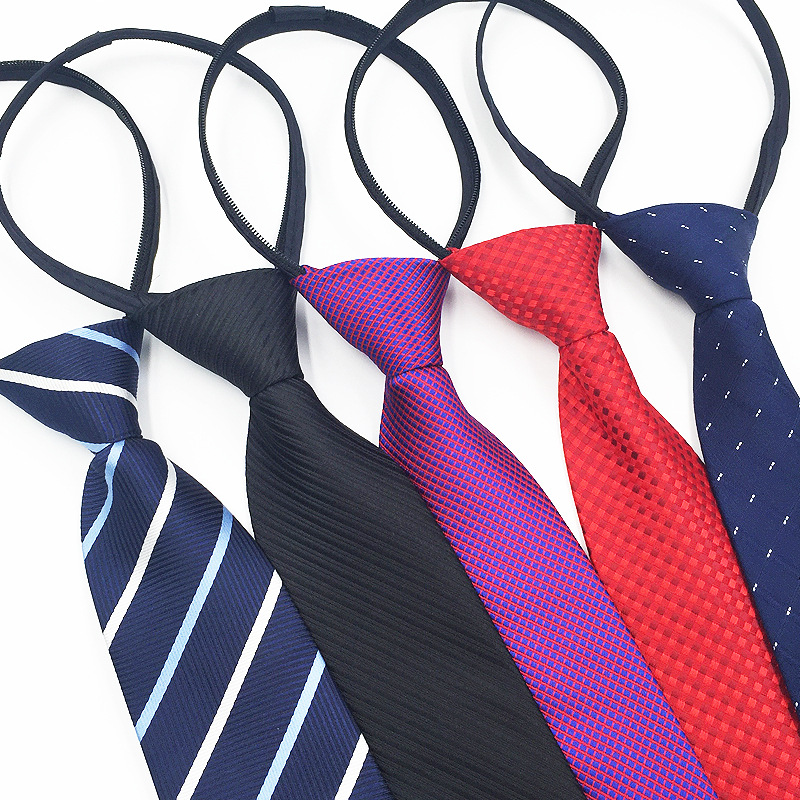 Men's professional tie 8CM lazy zipper knot-free tie 7cm easy pull business formal wear work wholesale