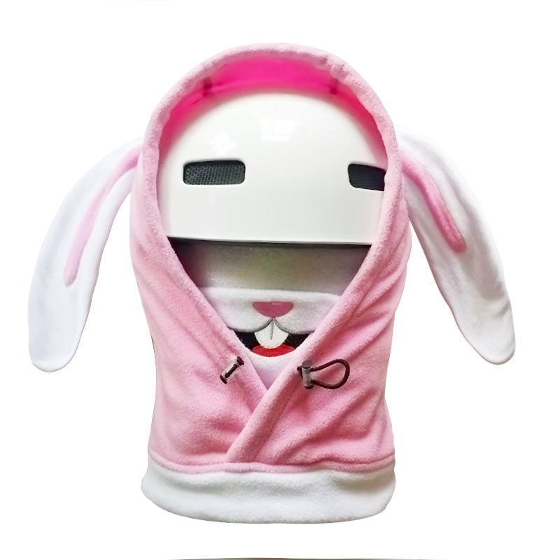 Ski headgear face protection scarf warm veneer cartoon shape rabbit Snow Country ski equipment cute snow helmet hat