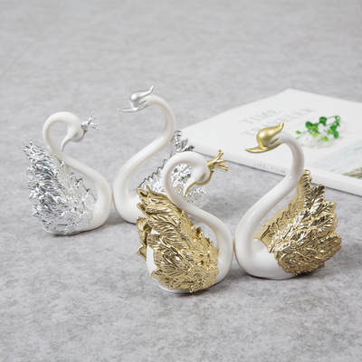 Valentine's Day cake decoration plastic crown gold silver swan Flamingo decoration birthday party baking dress up supplies