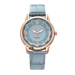 Cross-border supply of quartz women's watches two-color dial belt women's watches creative watches manufacturers wholesale