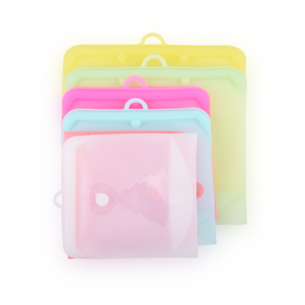 No tie bar with date pointer food grade silicone fresh-keeping bag food packaging self-sealing bag storage bag