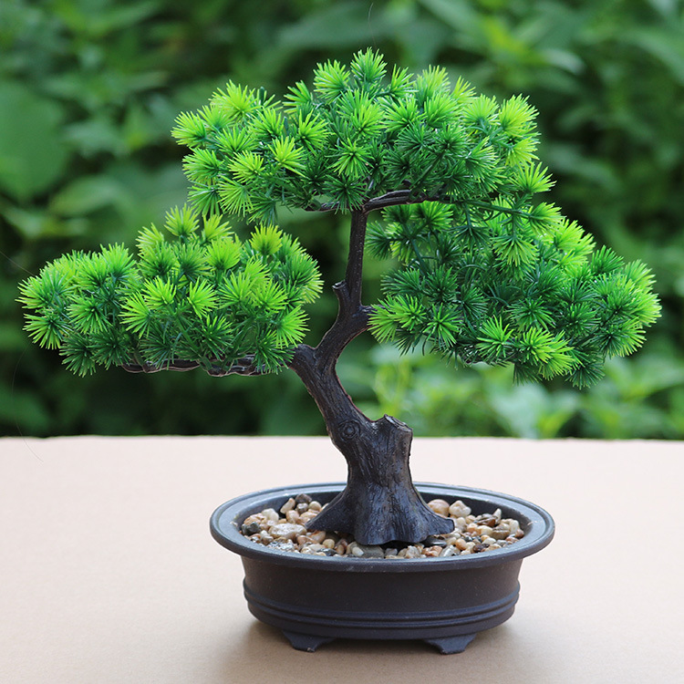 Simulation pine home indoor green plant decoration fake flower potted plant ornaments fake tree Big welcome pine plastic bonsai