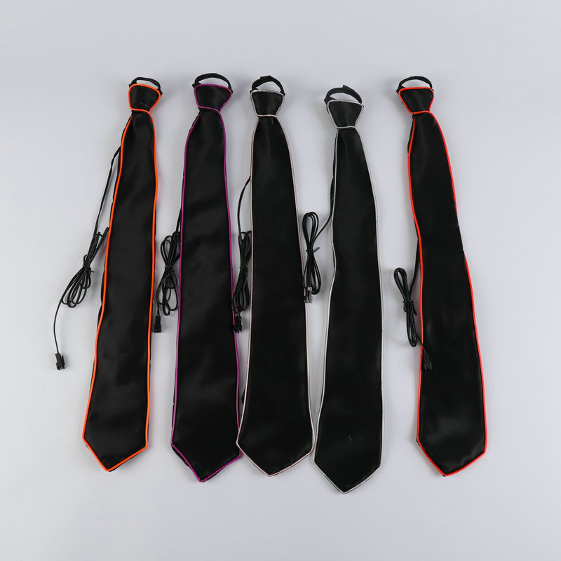 Luminous tie birthday party party party decoration props creative tie Halloween show makeup LED tie