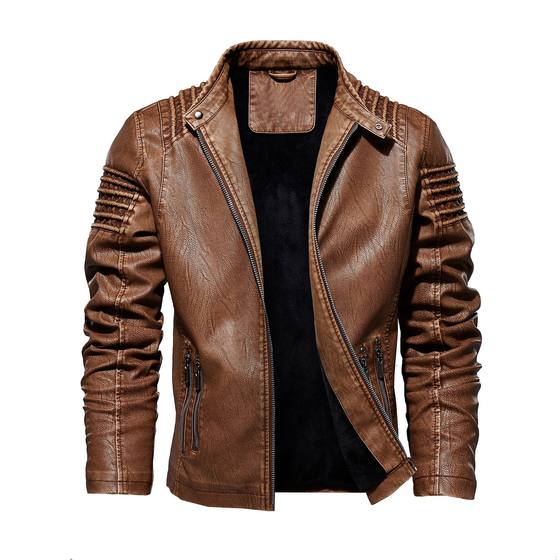 (Copyright) WISH Amazon Autumn and Winter Leather Clothes European and American Fashion Leather Jacket Men's Large Size Leather
