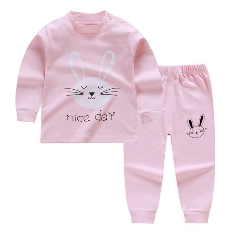 40 Yarn Autumn New Children's Underwear Set Cotton Autumn Clothes Autumn Trousers Boy's Home Clothes Baby Cotton Wool Home Clothes