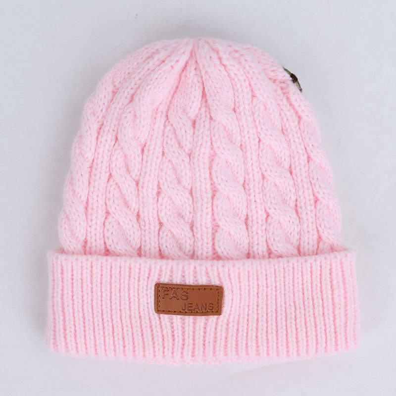 Spot 2019 autumn and winter explosions hat double fur ball children's wool hat imitation raccoon fur ball baby knitted hat