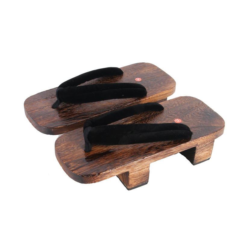 Chinese Style Wooden Slippers for Men and Women Couple Two-Tooth Wooden Slippers COS Japanese-Style Bench Wooden Slippers Kimono Clogs