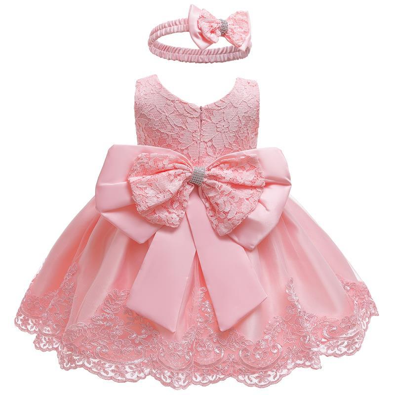 Amazon Explosions Baby One Hundred Days Old Dress Bow Hair Band Pouce Dress Lace Dress
