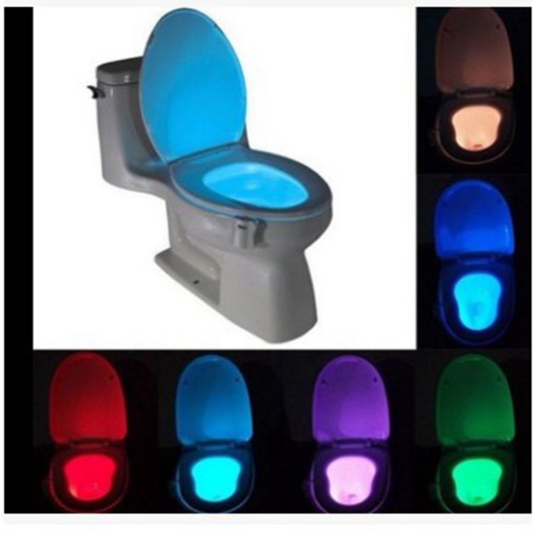 8 色の新スタイルトイレ誘導ぶら下げ Led ナイトライトクリエイティブ便蓋ライト浴室の装飾小さなナイトランプ|undefined