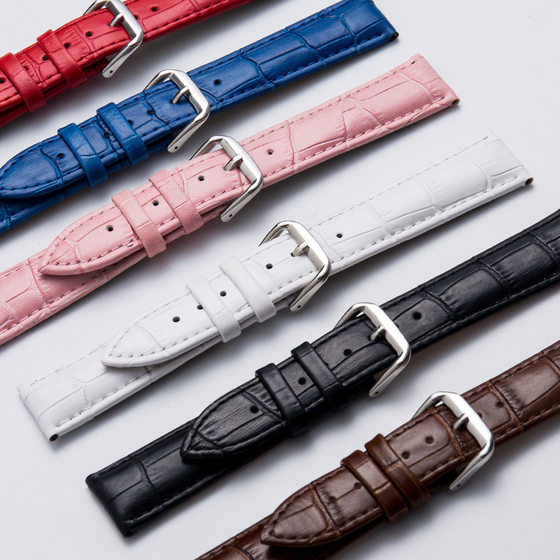 High-quality leather watch strap calf leather watch strap bamboo pattern color strap pin buckle watch strap watch accessories