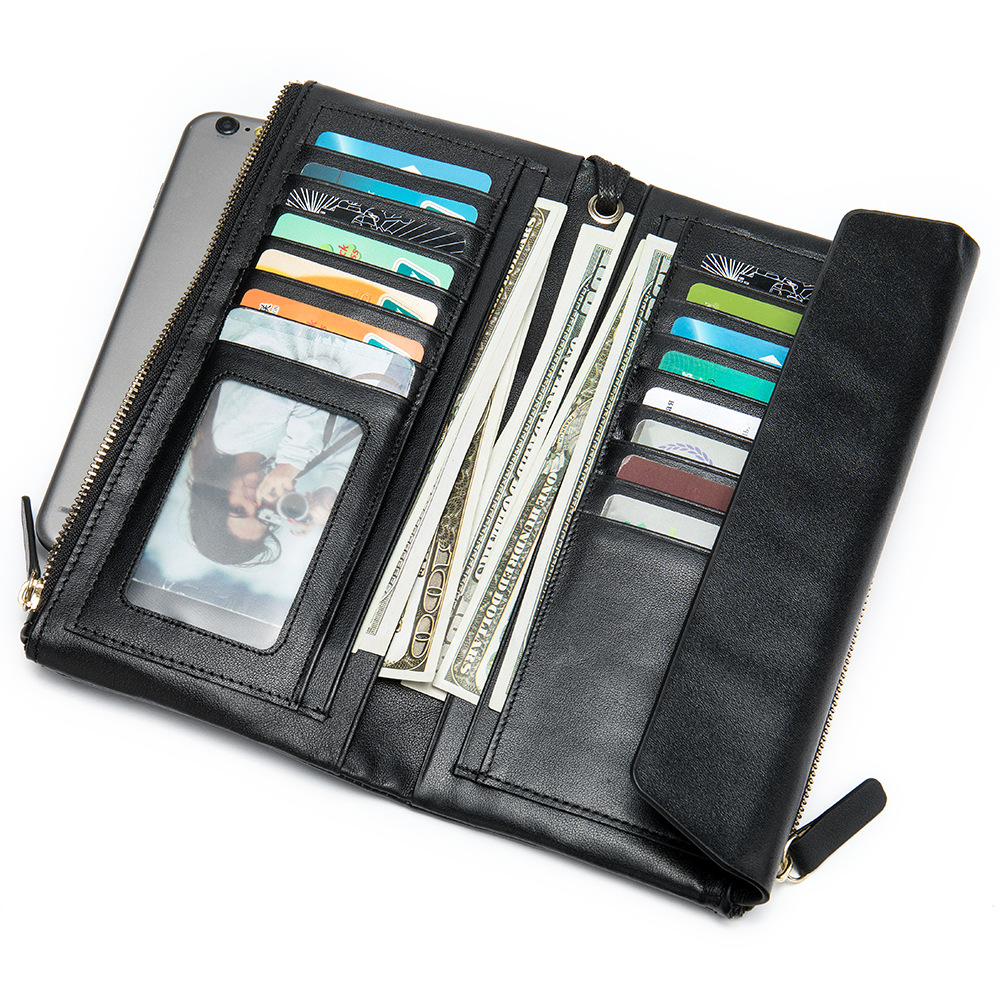 Soft Leather rfid Women's Leather Wallet Korean-style Top-layer Cowhide Wallet Wallet Women's Mid-length Women's Trendy Clutch