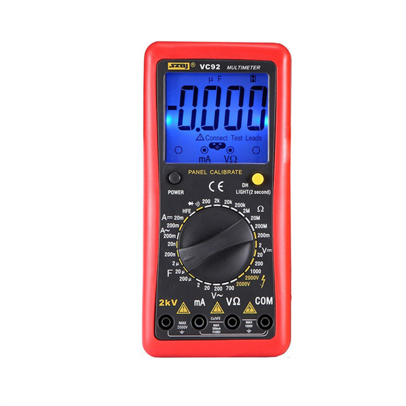 VC92 Digital Multimeter 2000V AC/DC Voltage Measurement 2KV High Voltage Multi-purpose Backlight Meter Shenzhen Binjiang