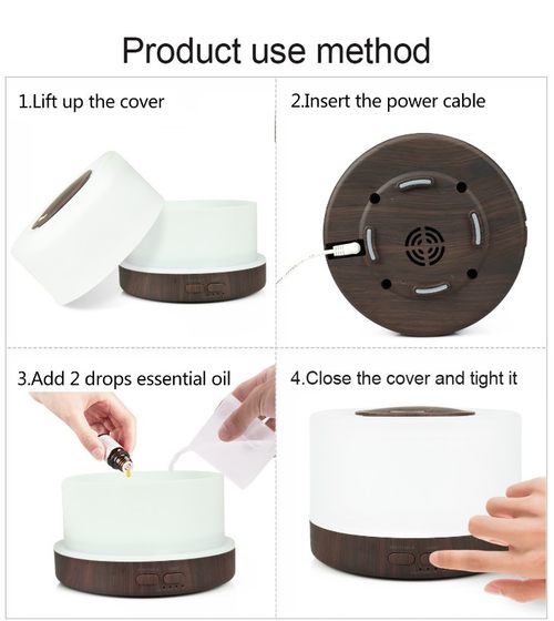 Aromatherapy machine household mini unprinted 500ml 700ml colorful diffuser ultrasonic essential oil fragrance humidifier