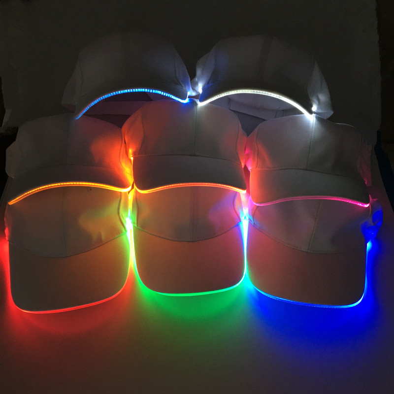 ファッションフラッシュ野球帽工場直供発光帽子超自慢led発光光ファイバ野球帽|undefined