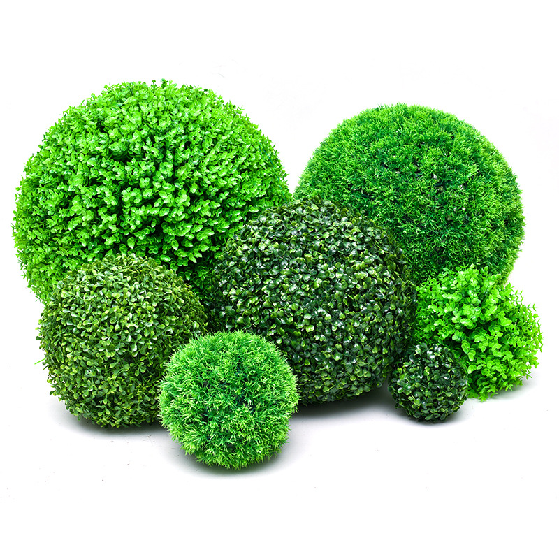 Artificial plant grass ball Milan ball green plant decorative ceiling plastic fake flower shopping mall opening window eucalyptus grass ball