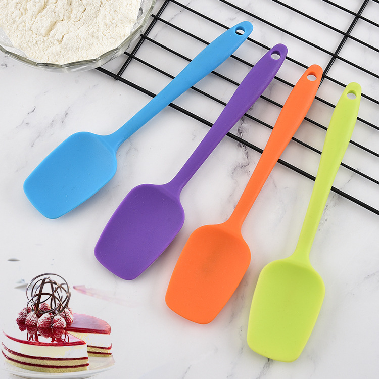 Spot wholesale small mini silicone scraper one-piece small spatula baking tools cake cream scraping