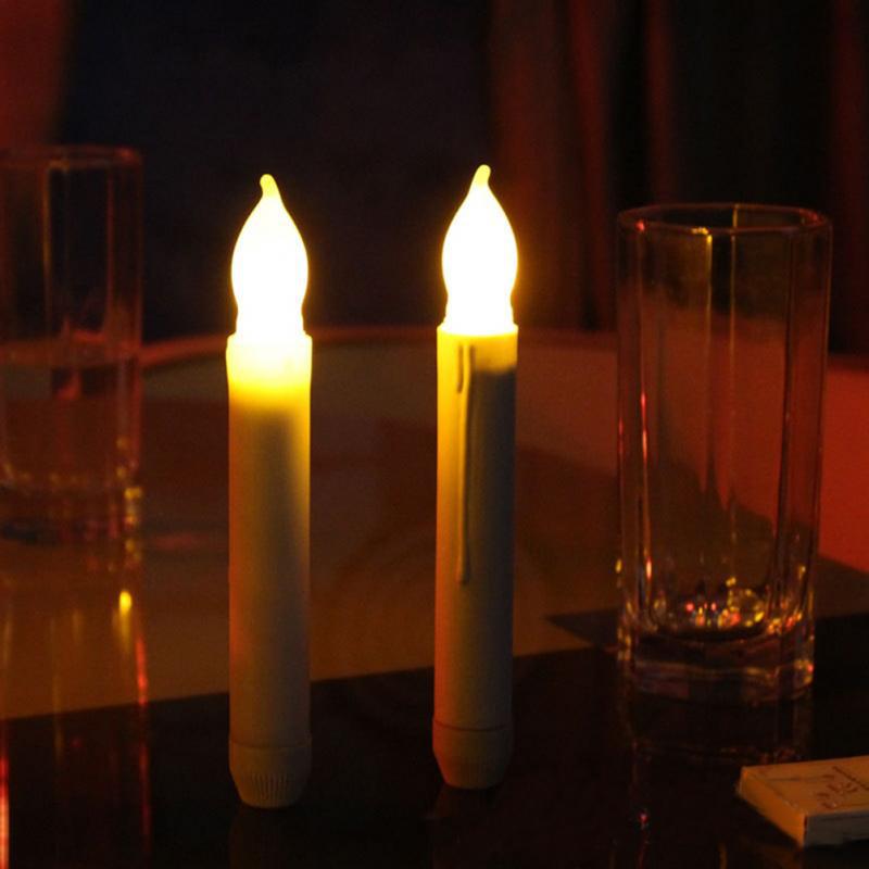 亚马逊热卖led电子蜡烛灯万圣节圣诞装饰泪滴蜡烛diy长杆杆蜡