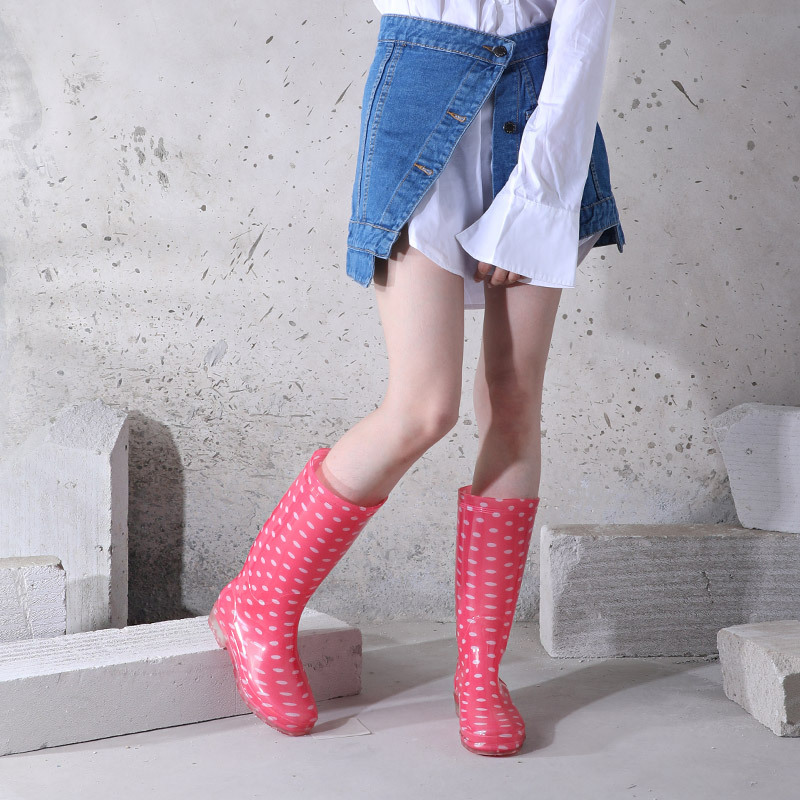 Hot sale adult non-slip waterproof wear-resistant fashion high barrel rain boots plus velvet cotton water shoes PVC rain boots ladies