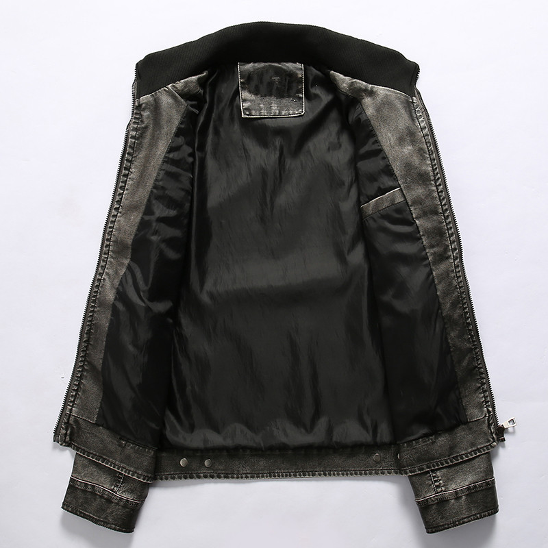 Foreign trade men's leather clothing European and American fashion large size men's locomotive PU leather clothing men plus velvet leather clothing factory direct sales