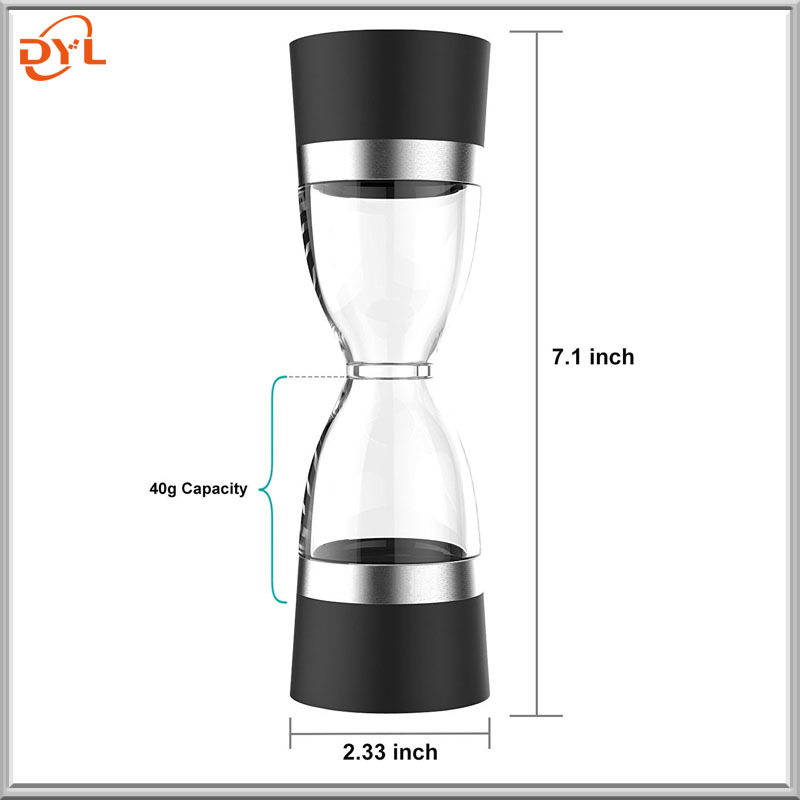 Factory supply grinder seasoning jar pepper mill double-head dual-purpose pepper grinder ceramic grinding core transparent salt