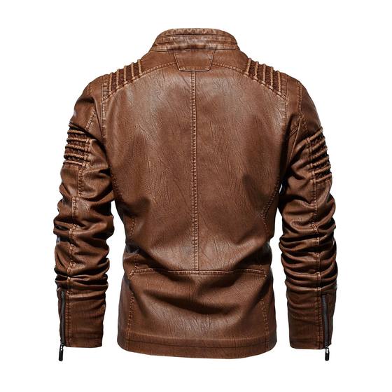 (Copyright) WISH Amazon Autumn and Winter Leather Clothes European and American Fashion Leather Jacket Men's Large Size Leather