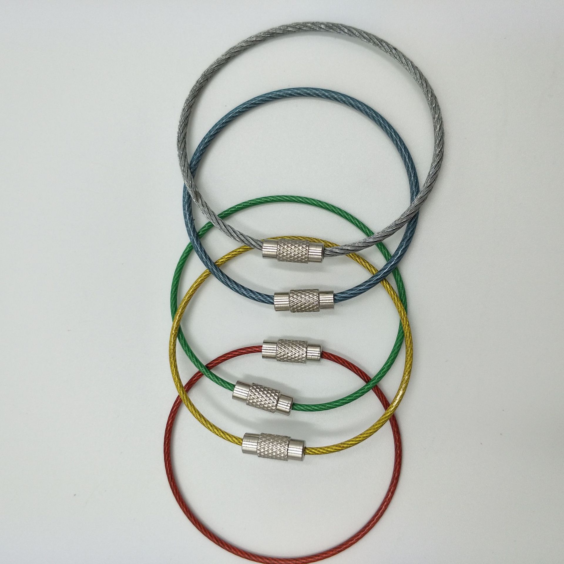 Color stainless steel wire ring stainless steel pendant luggage wire buckle tag nameplate hanging buckle factory direct sales