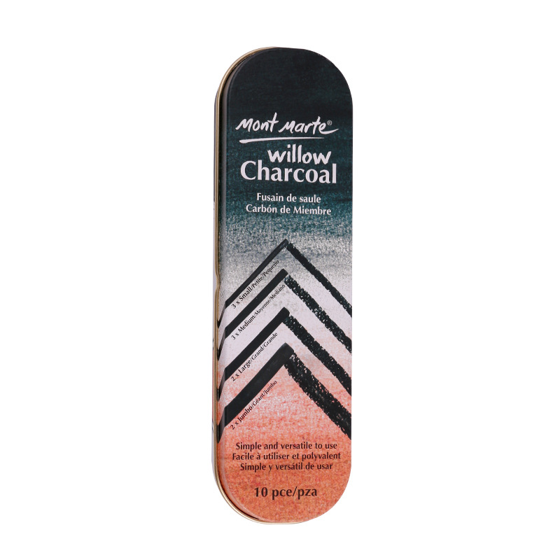 Montmartre Sketch Willow Wood Carbon Strip Easy to Color Soft Medium Hard Sketch Carbon Stick Soft Carbon Pen for Fine Art Student Sketch